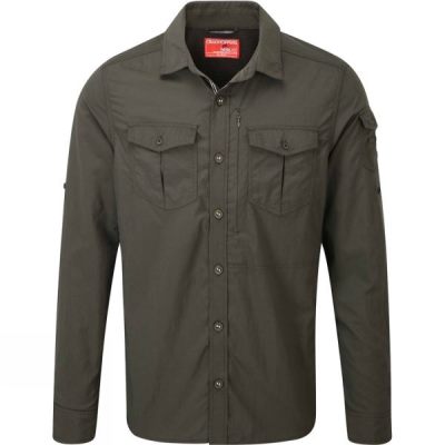 Camisa Craghoppers NosiLife Adventure Long-Sleeved Hombre Verde Oliva - Chile ULX562841